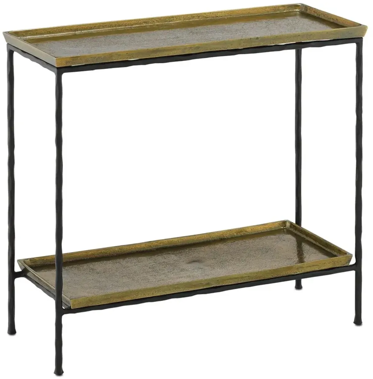 Boyles Side Table, Antique Brass/Black