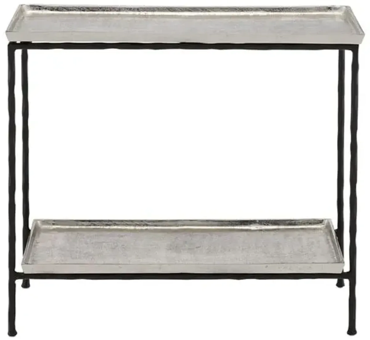 Boyles Side Table - Antique Silver/Black - Currey & Company