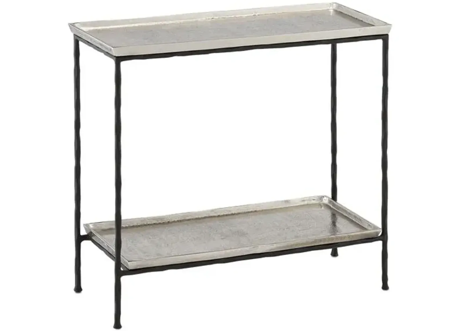 Boyles Side Table - Antique Silver/Black - Currey & Company