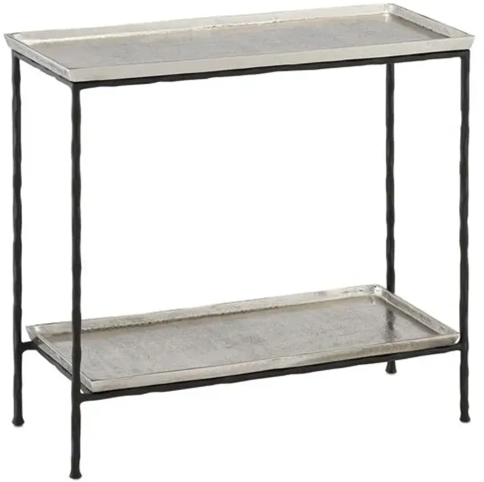 Boyles Side Table - Antique Silver/Black - Currey & Company