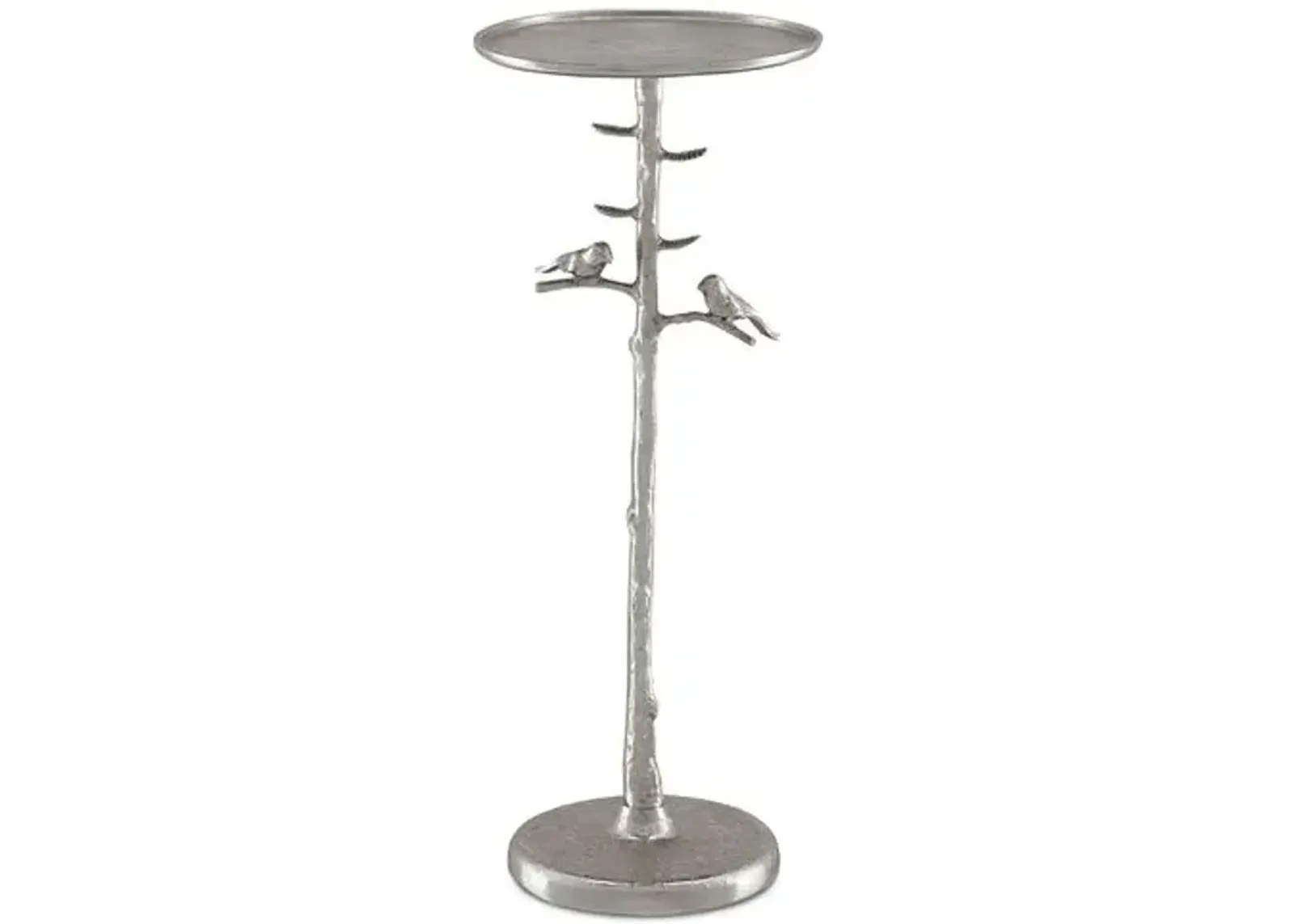 Plaf Bird Drink Table - Polished Nickel - Currey & Company - Silver