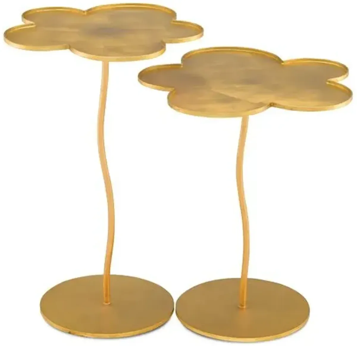 Fleur Accent Table - Gold Leaf - Currey & Company - 24H x 15.25W x 15.25D in