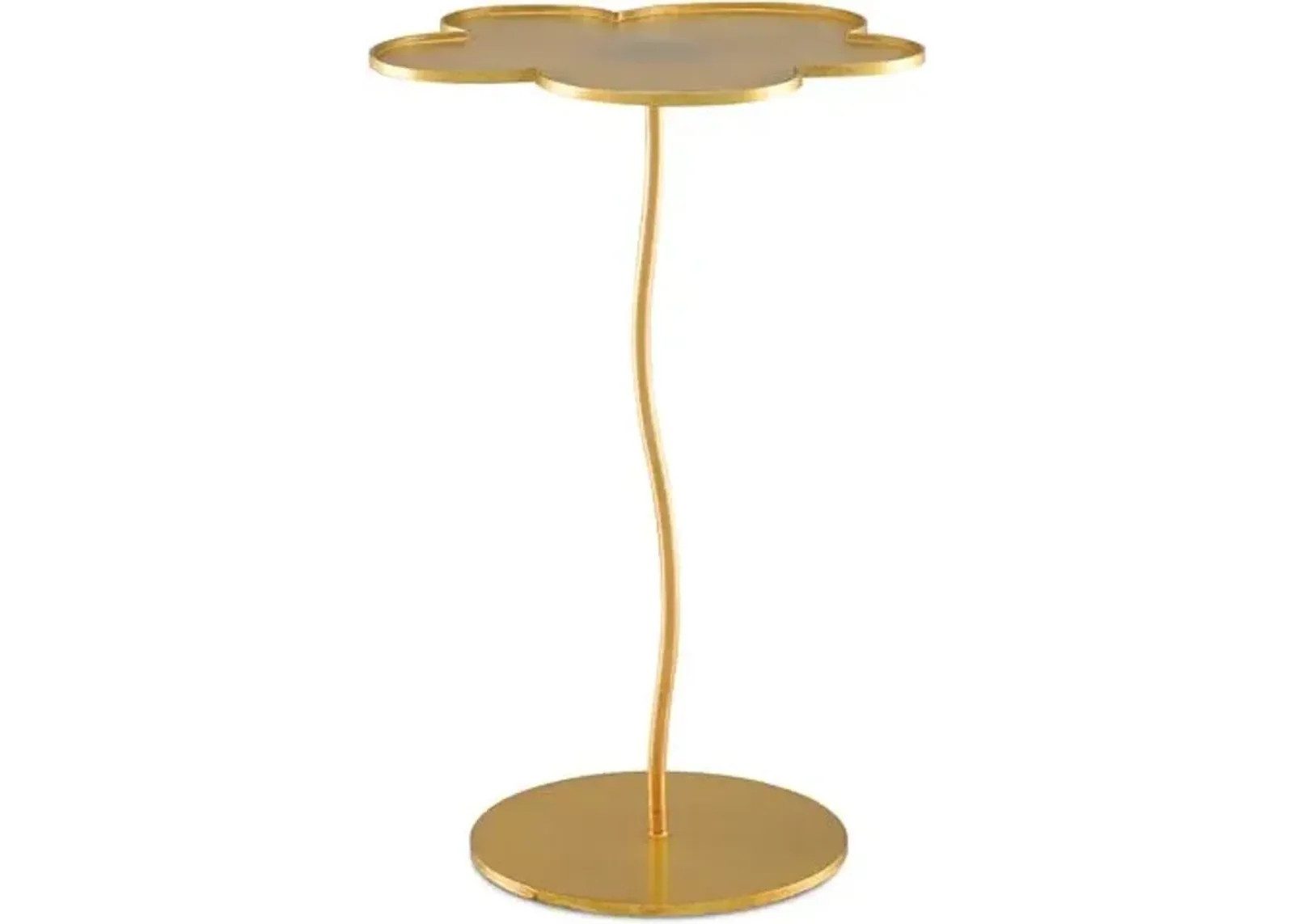 Fleur Accent Table - Gold Leaf - Currey & Company - 24H x 15.25W x 15.25D in