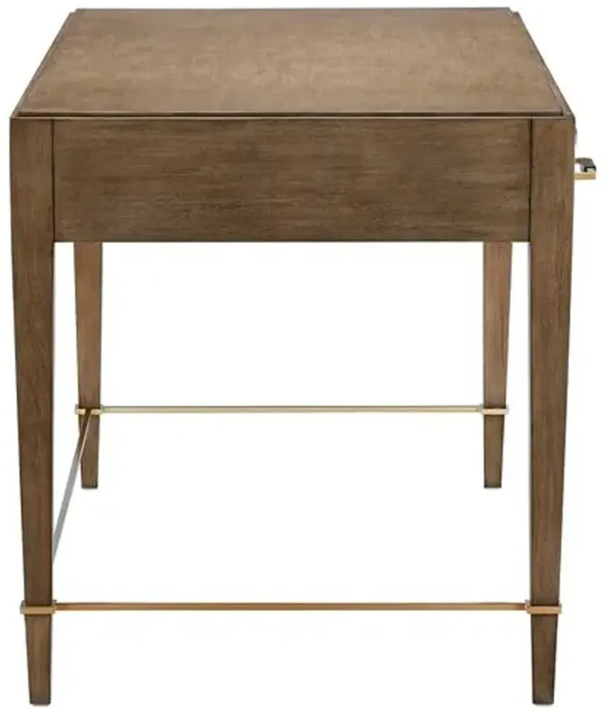 Verona Desk - Chanterelle/Brass - Currey & Company - Brown