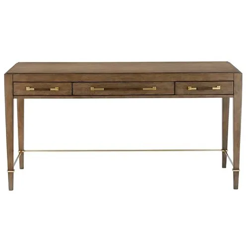 Verona Desk - Chanterelle/Coffee/Champagne - Currey & Company