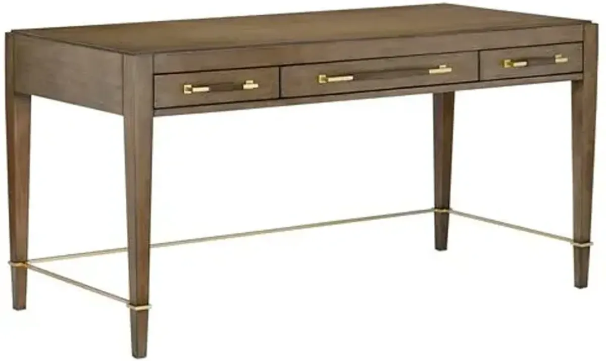 Verona Desk - Chanterelle/Coffee/Champagne - Currey & Company