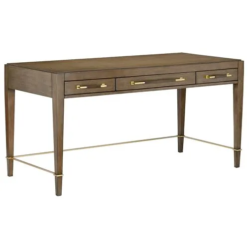 Verona Desk - Chanterelle/Coffee/Champagne - Currey & Company