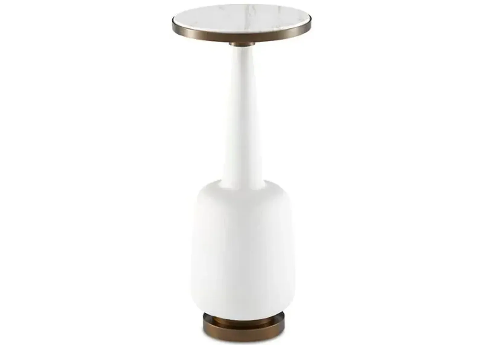 Greta Drinks Table - Currey & Company - White