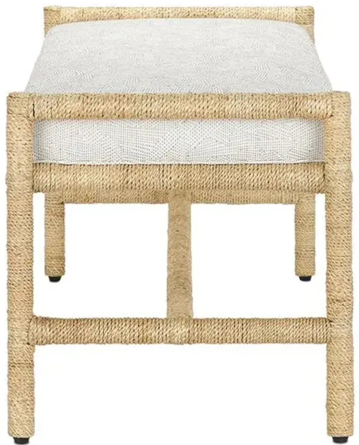 Olisa Rope Bench - Natural - Currey & Company - White