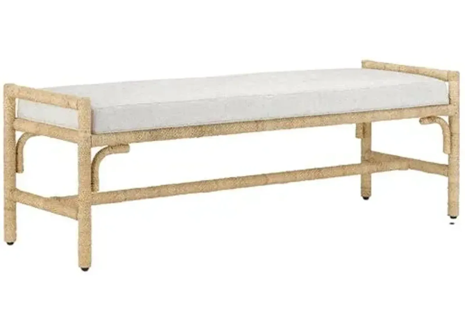 Olisa Rope Bench - Natural - Currey & Company - White