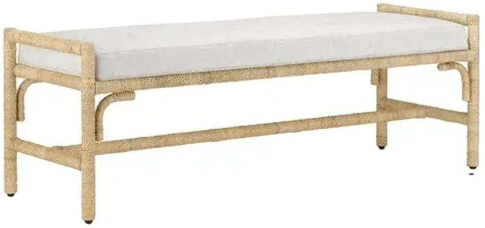 Olisa Rope Bench - Natural - Currey & Company - White