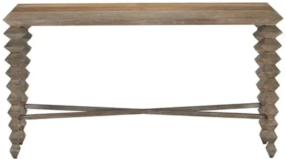 Saranya Console Table - Light Pepper - Currey & Company - Brown