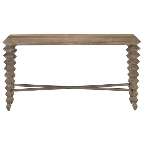 Saranya Console Table - Light Pepper - Currey & Company - Brown