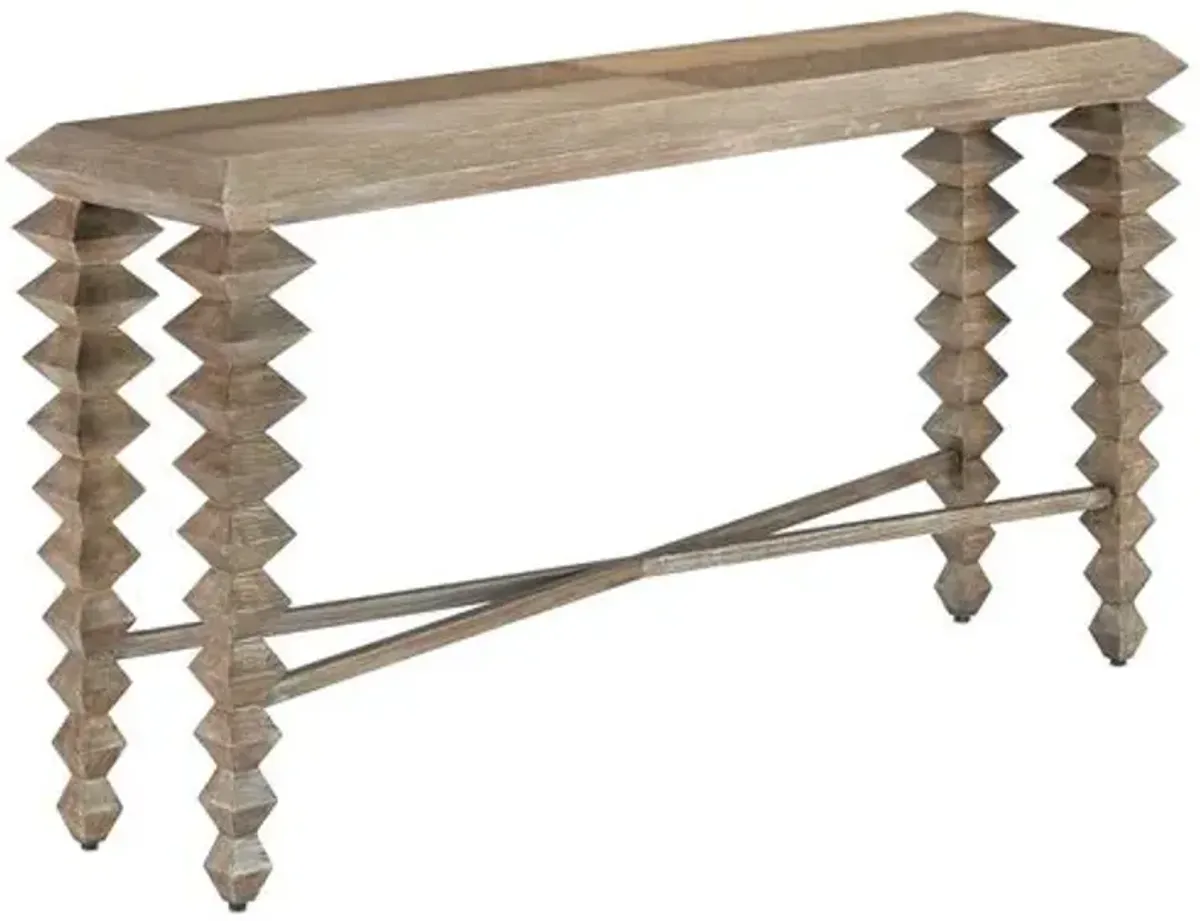 Saranya Console Table - Light Pepper - Currey & Company - Brown