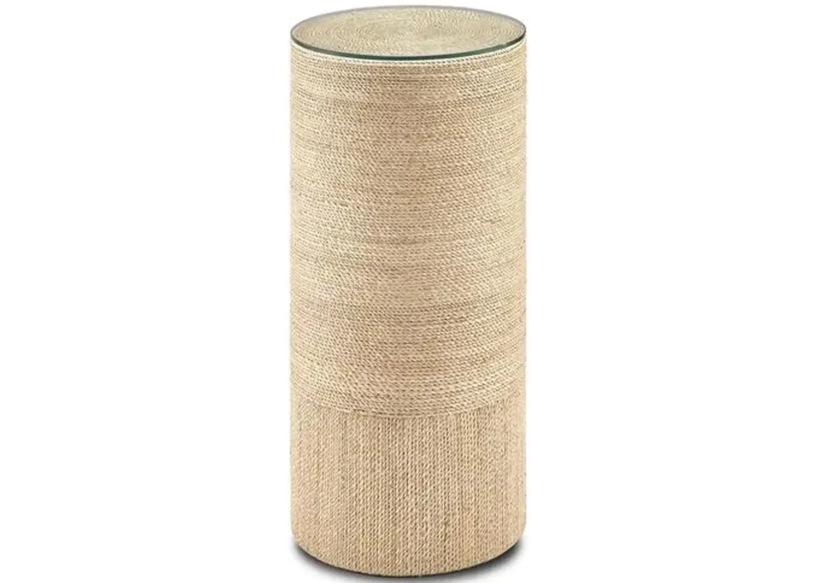 Macati Rope Accent Table - Natural - Currey & Company - Brown - 26.25H x 12W x 12D in