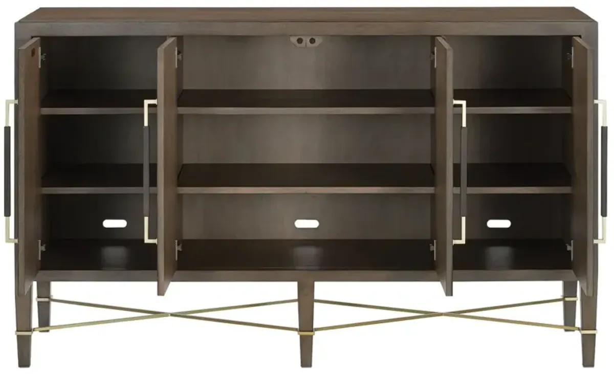 Verona Sideboard - Chanterelle/Brass - Currey & Company - White