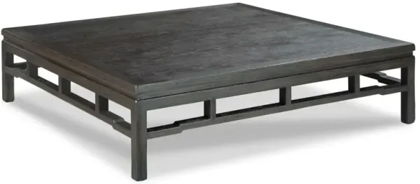 Modern Ming 60" Cocktail Table, Worn Black