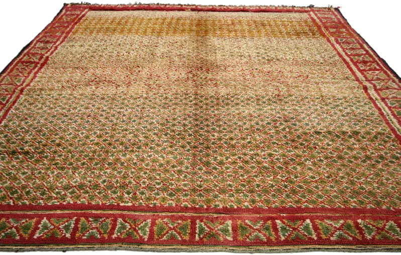 Vintage Moroccan Rug - 06'04 x 07'02 - Esmaili Rugs & Antiques - Green - Green