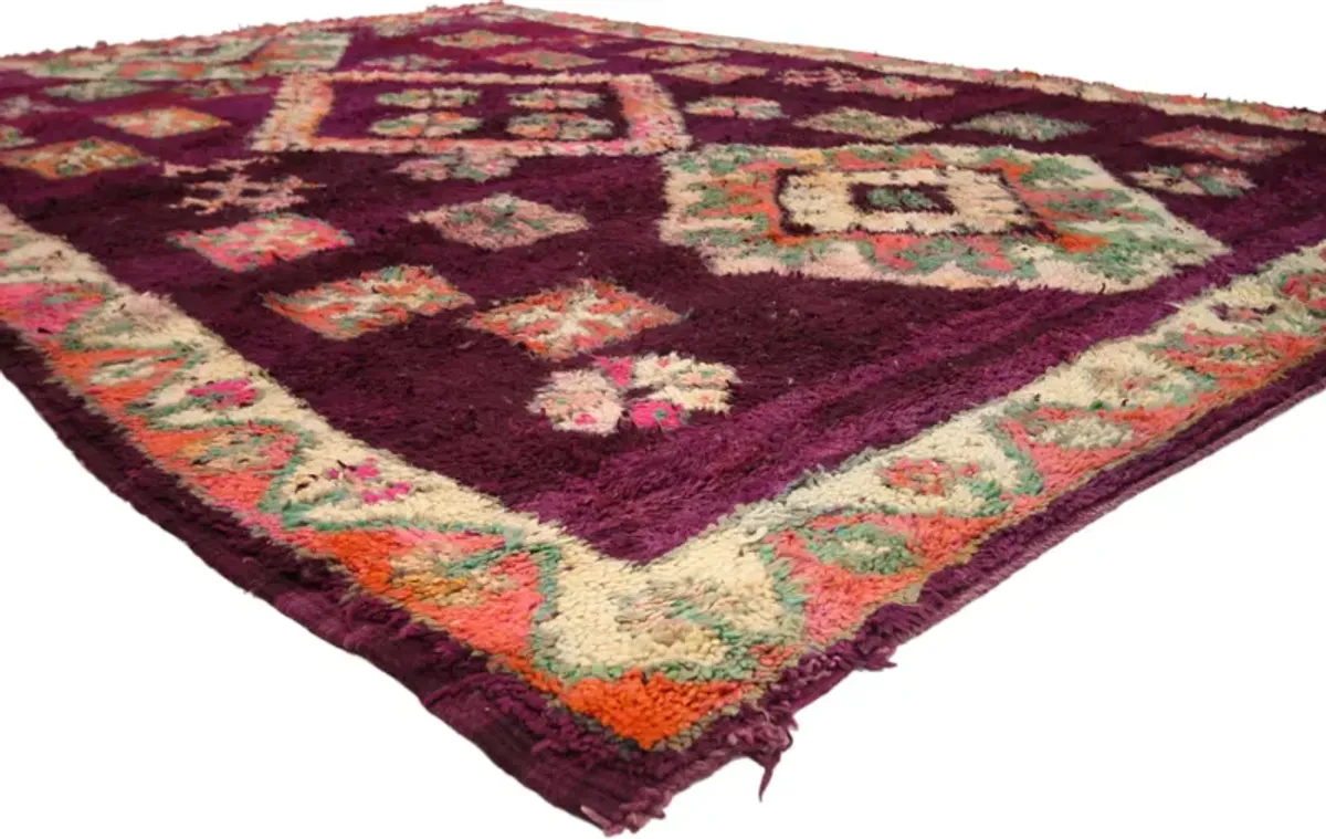 Vintage Moroccan Rug - 06'09 x 09'02 - Esmaili Rugs & Antiques - Pink - Pink