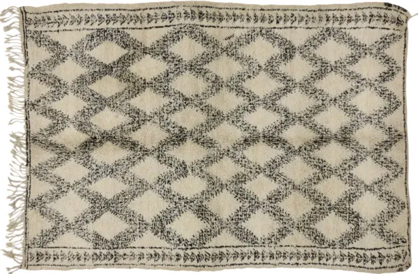 Beni Ourain Moroccan Rug - 06'01 x 08'06 - Esmaili Rugs & Antiques - Black - Black