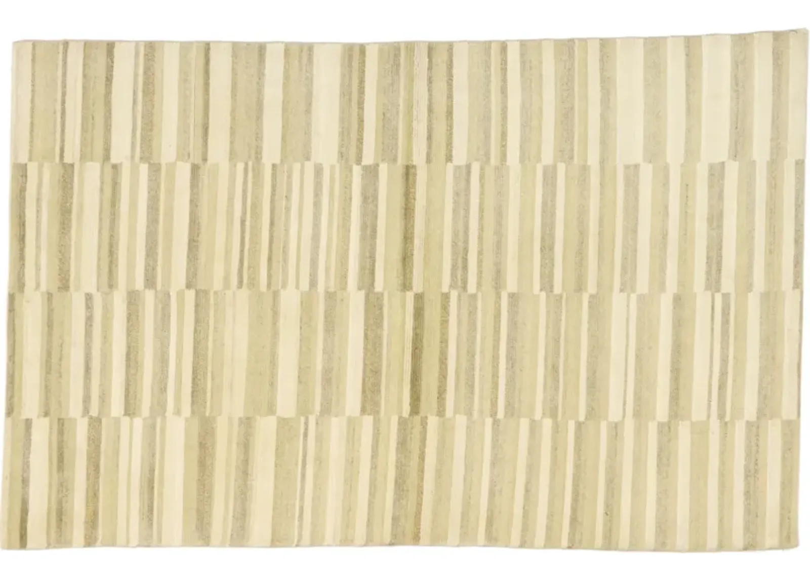 Transitional Striped Rug - 03'09 x 05'10 - Esmaili Rugs & Antiques - Beige - Beige