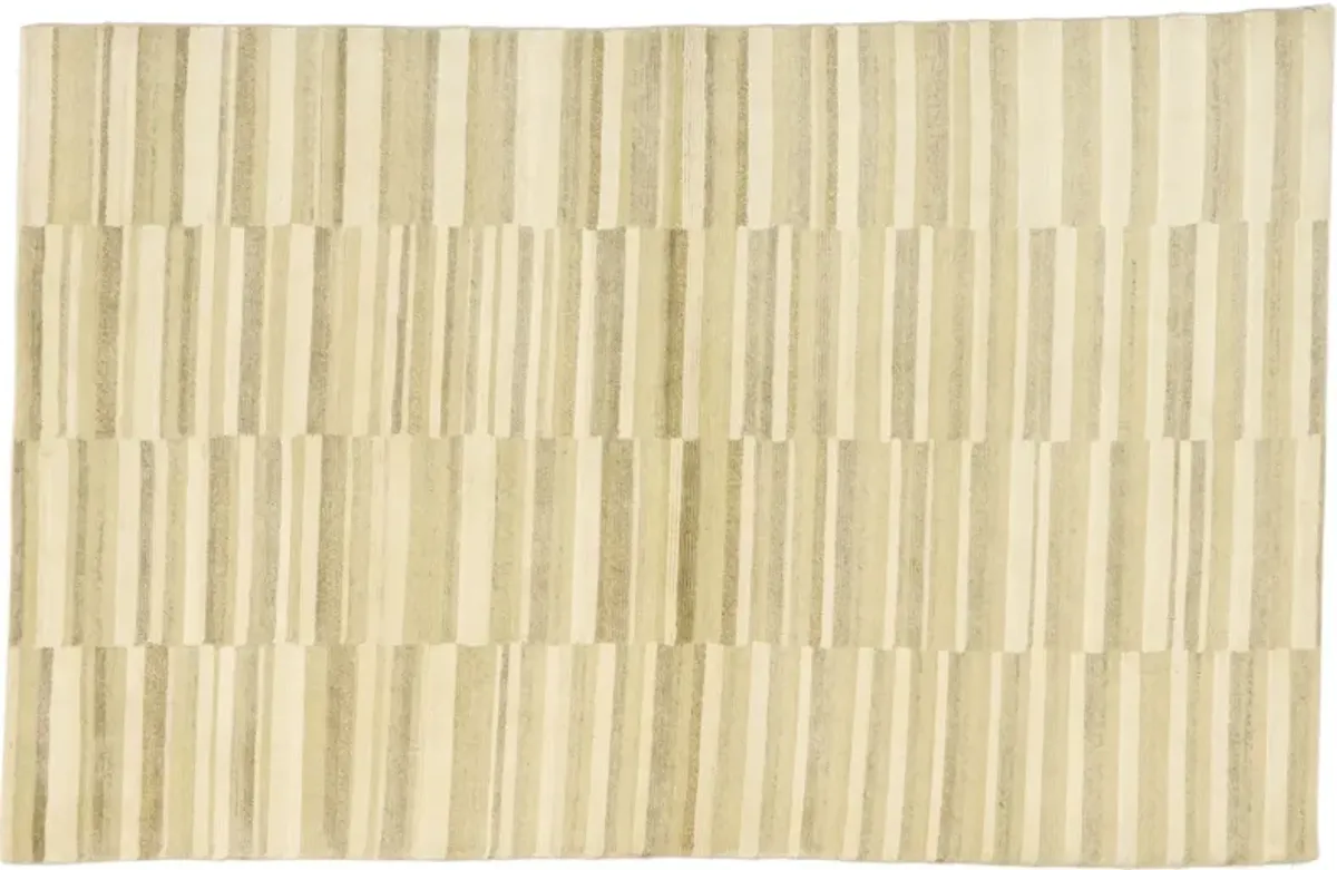 Transitional Striped Rug - 03'09 x 05'10 - Esmaili Rugs & Antiques - Beige - Beige