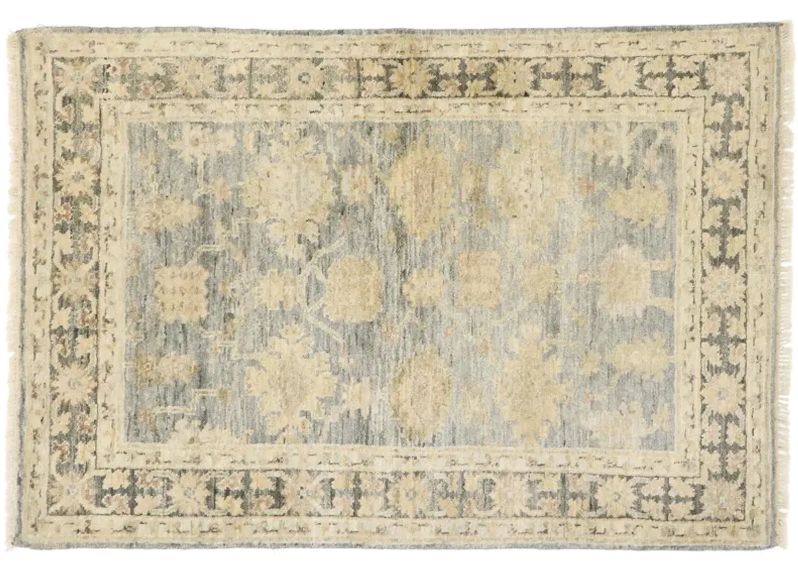 Transitional Oushak Rug - 04'02 x 06'00 - Esmaili Rugs & Antiques - Beige - Beige