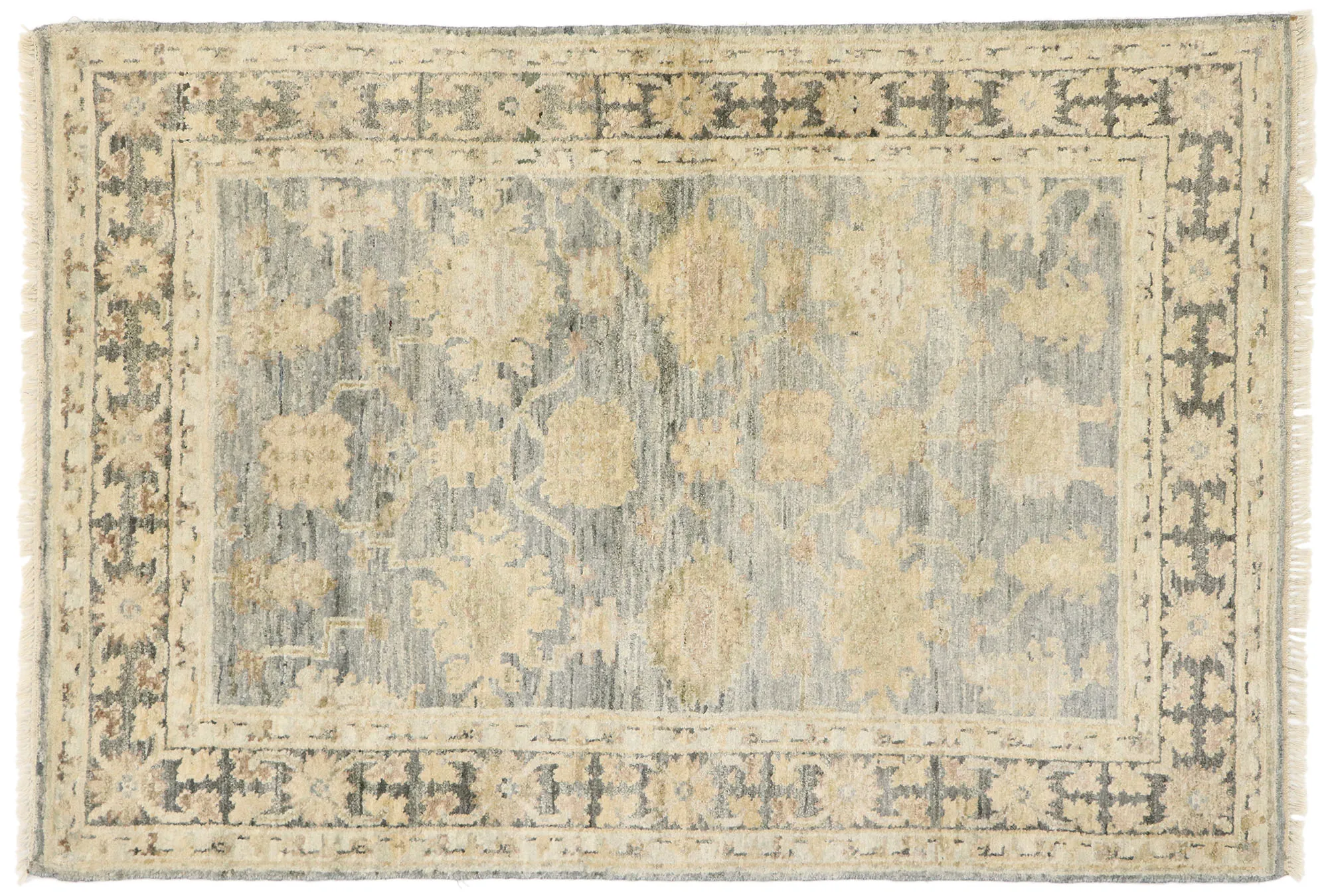 Transitional Oushak Rug - 04'02 x 06'00 - Esmaili Rugs & Antiques - Beige - Beige