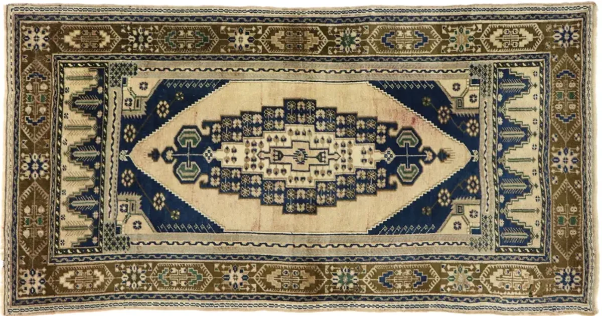 Turkish Oushak Rug - 03'07 x 06'10 - Esmaili Rugs & Antiques - Beige - Beige