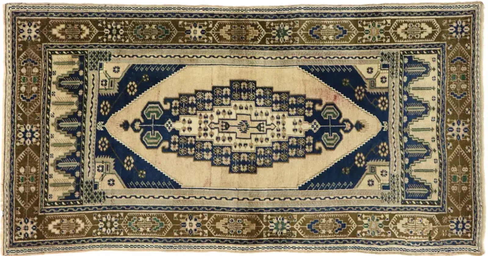 Turkish Oushak Rug - 03'07 x 06'10 - Esmaili Rugs & Antiques - Beige - Beige