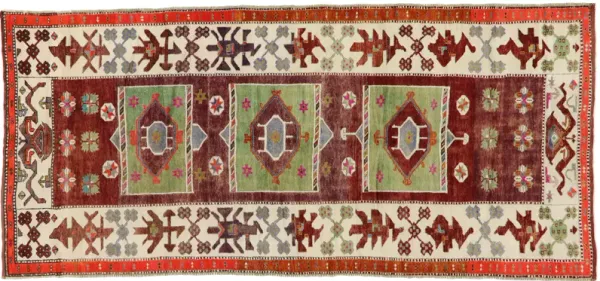 Vintage Turkish Oushak Rug - 5'4 x 11'4 - Esmaili Rugs & Antiques - Green - Green