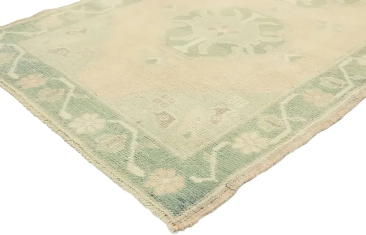 Vintage Oushak Runner - 02'11 x 06'10 - Esmaili Rugs & Antiques - Green - Green