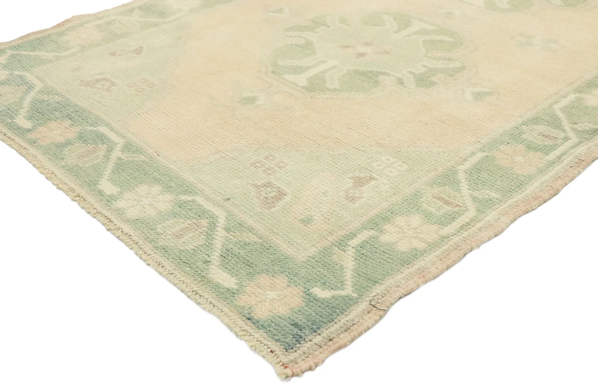 Vintage Oushak Runner - 02'11 x 06'10 - Esmaili Rugs & Antiques - Green - Green