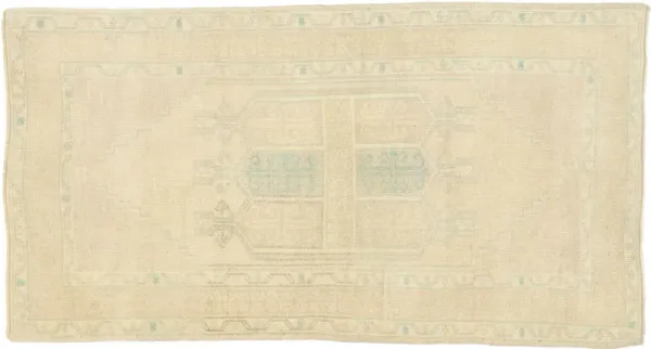 Vintage Oushak Rug - 02'09 x 05'02 - Esmaili Rugs & Antiques - Beige - Beige