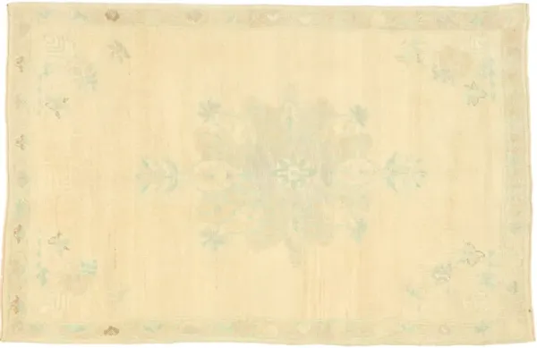 Vintage Oushak Rug - 04'01 x 06'02 - Esmaili Rugs & Antiques - Beige - Beige