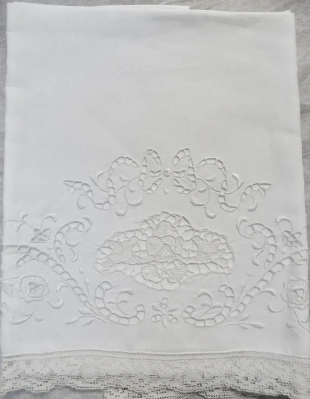 Antique Linen Pillowcases, Pair
