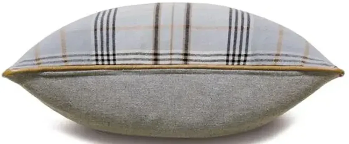 Caleb 20x20 Plaid Pillow - Blue/Stone - Eastern Accents