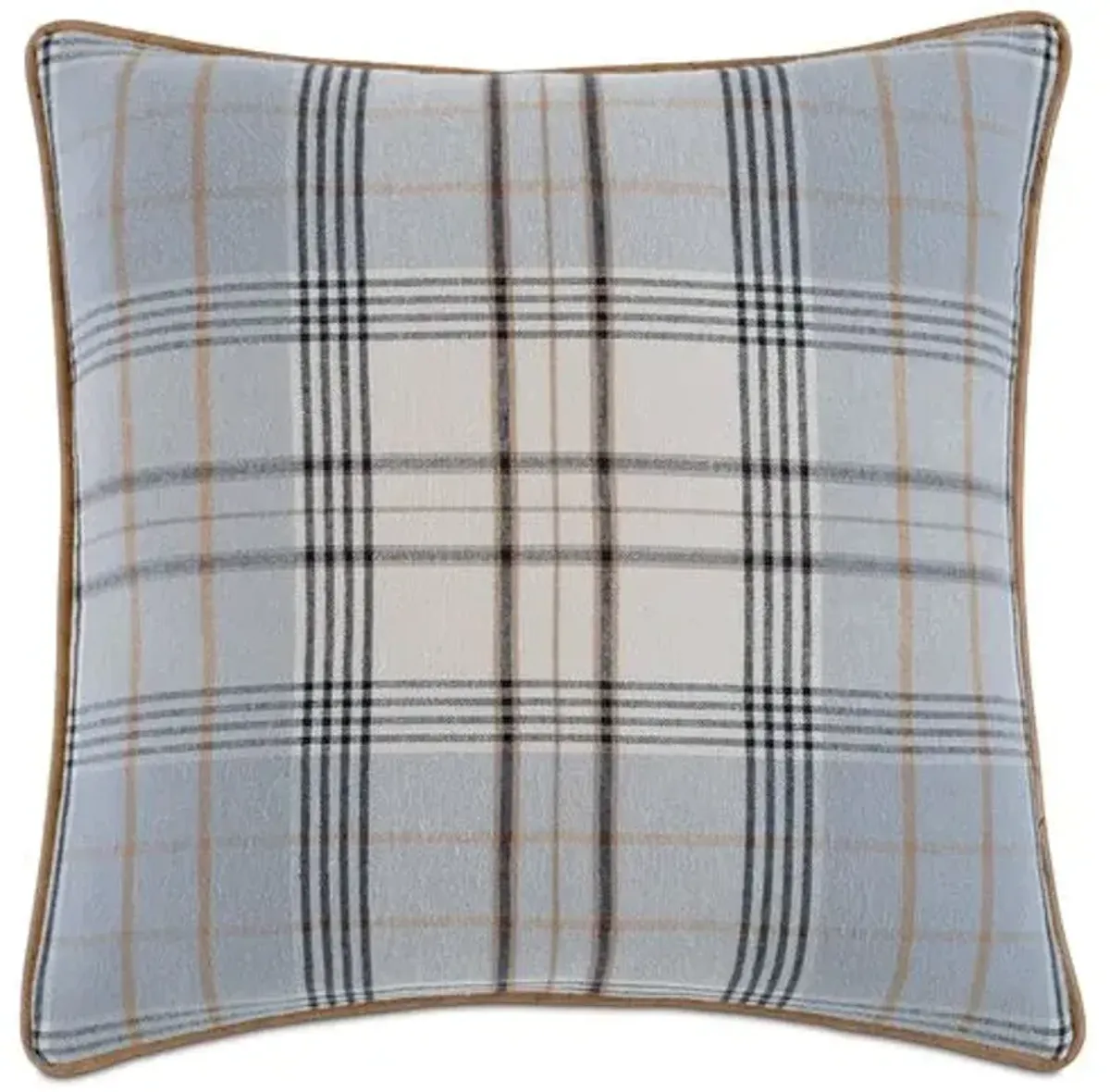 Caleb 20x20 Plaid Pillow - Blue/Stone - Eastern Accents