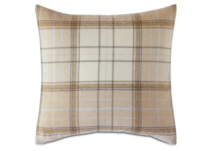 Caleb 20x20 Plaid Pillow - Tan/Beige - Eastern Accents