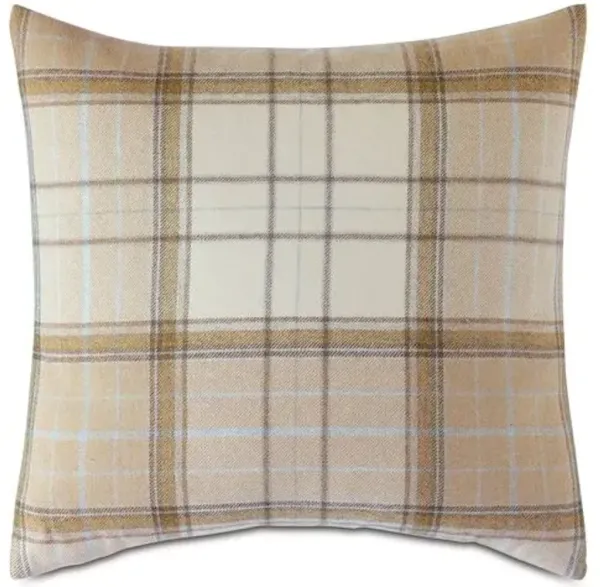 Caleb 20x20 Plaid Pillow - Tan/Beige - Eastern Accents
