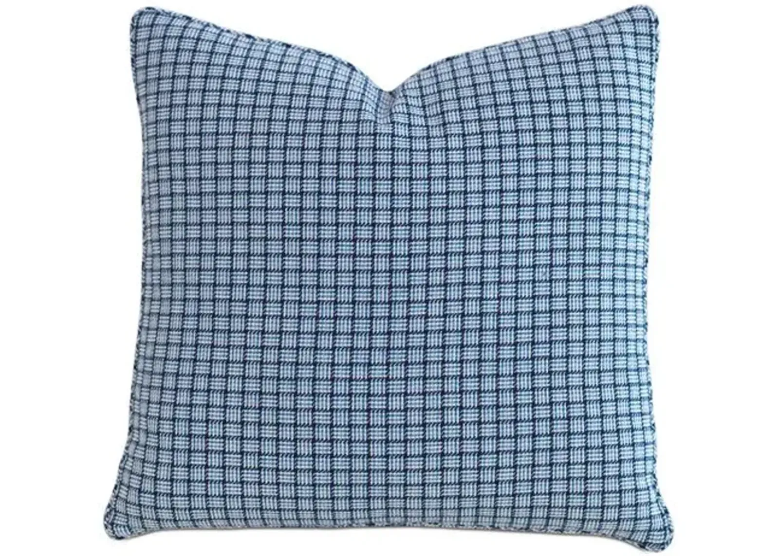 Tybee Check 22x22 Pillow - Blue - Eastern Accents