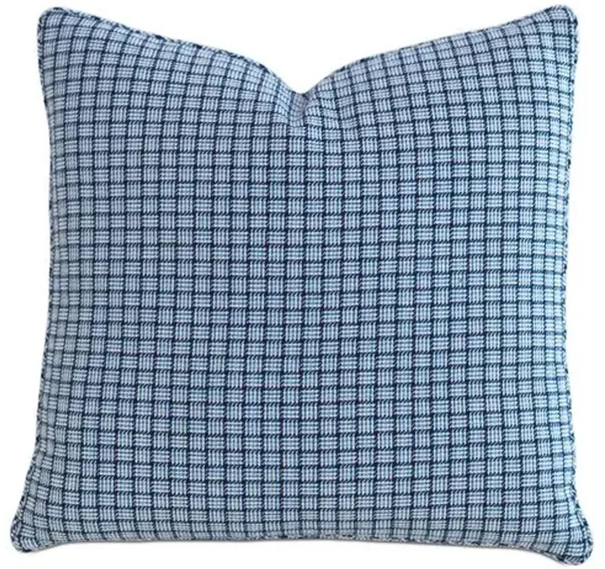 Tybee Check 22x22 Pillow - Blue - Eastern Accents