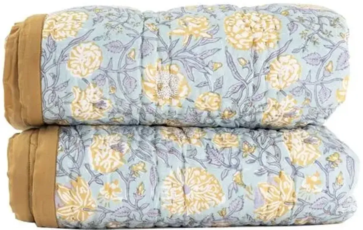 Blue Moon Quilt - Celadon/Gray - Pyar & Co.