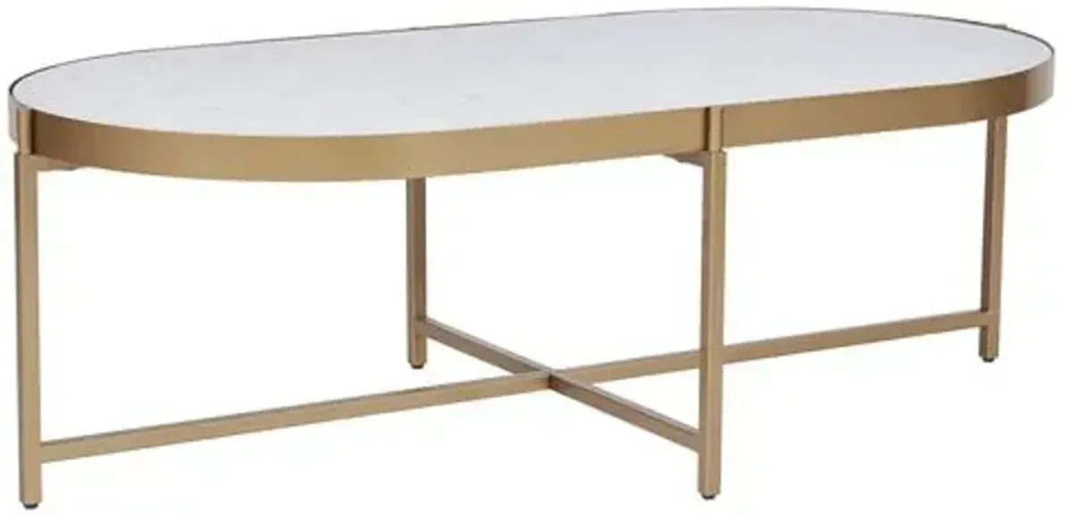 Editorial Cocktail Table - Soft Gold Metal - Miranda Kerr Home - White