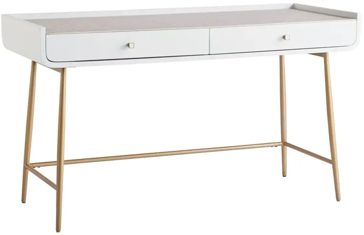 Allure Vanity Desk, White Lacquer