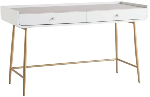 Allure Vanity Desk, White Lacquer