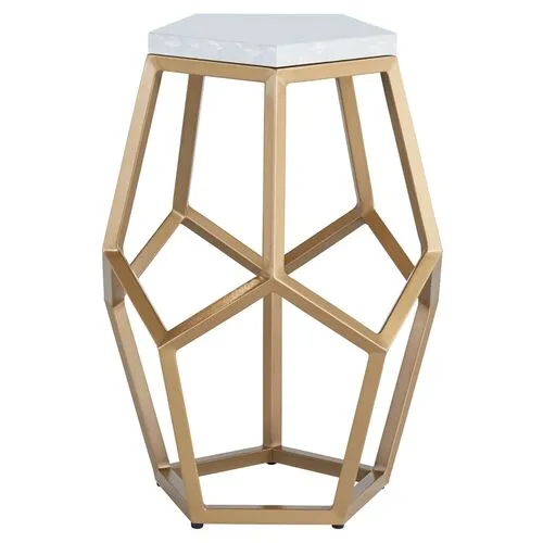 Opaline Martini Table - Soft Gold Metal - Miranda Kerr Home - White