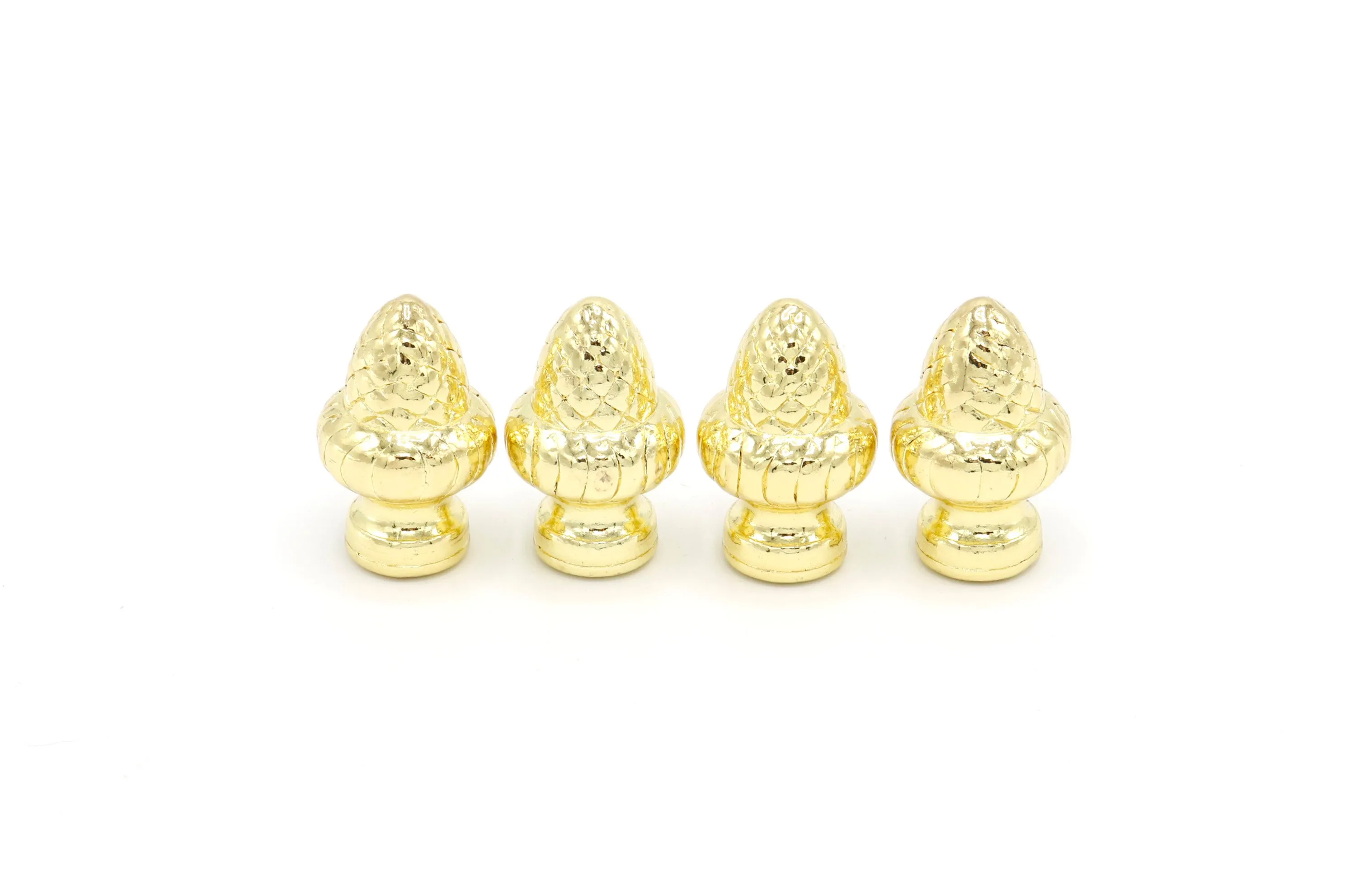 Set of 4 Brass Acorn Lamp Finials By Interesting Things - Gold - Fits a standard size lamp harp