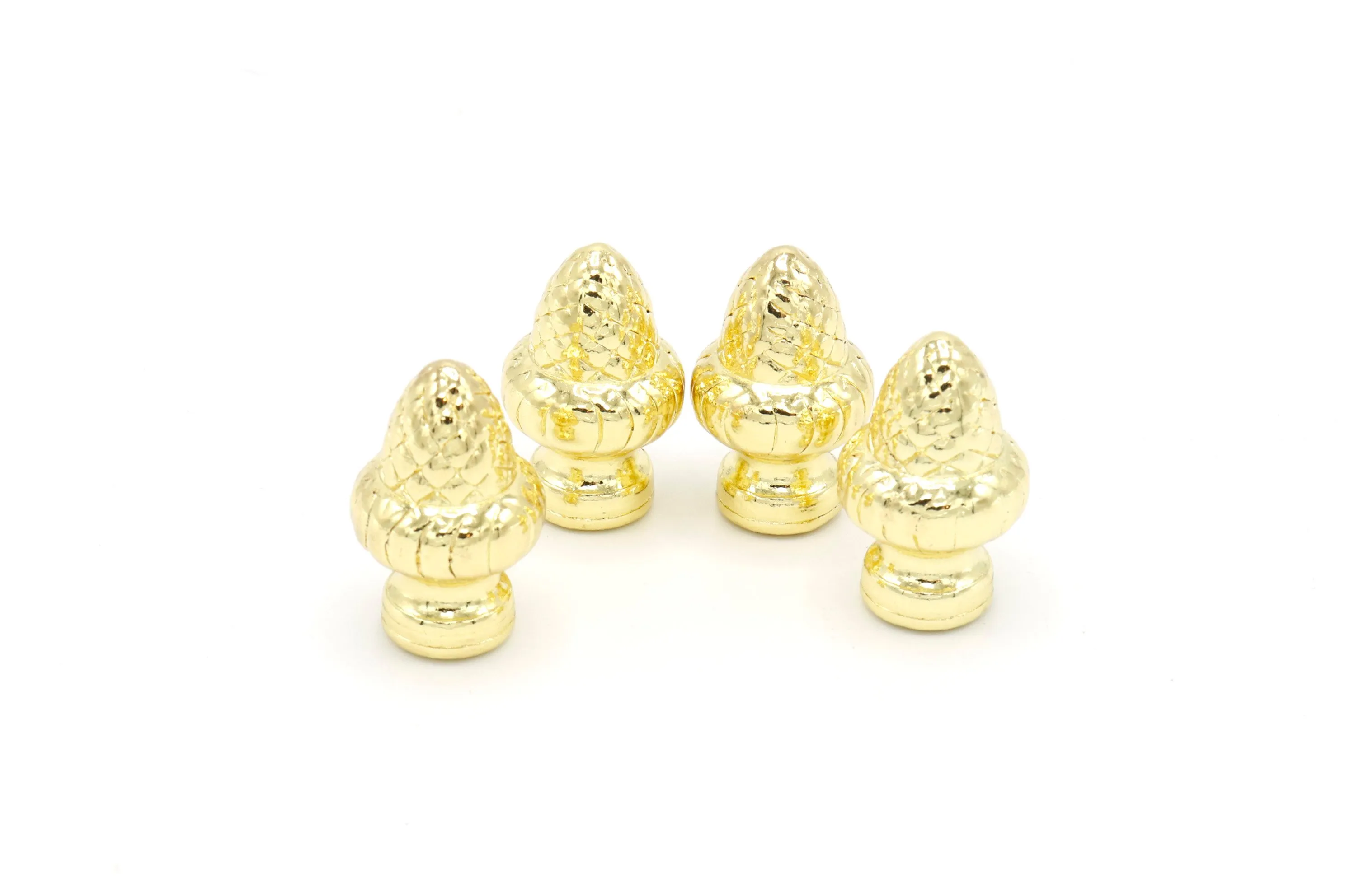 Set of 4 Brass Acorn Lamp Finials By Interesting Things - Gold - Fits a standard size lamp harp