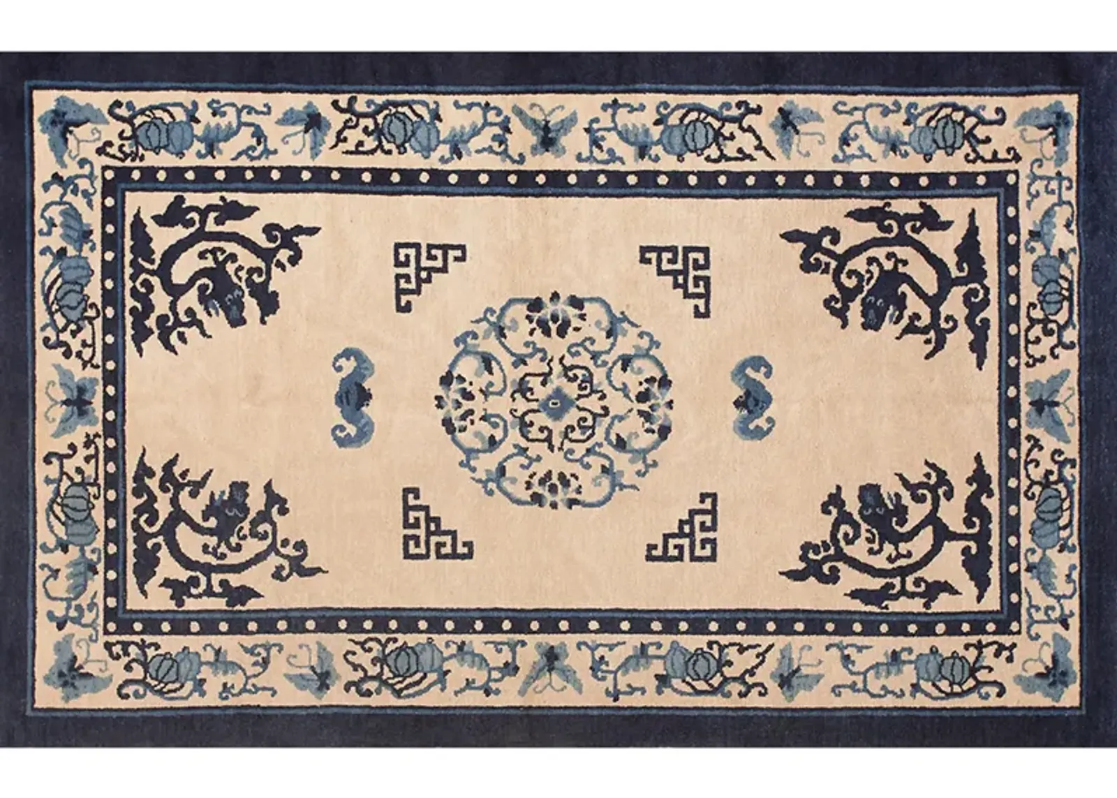 Chinese Peking Rug 4'2" x 6'9" - Beige - Beige